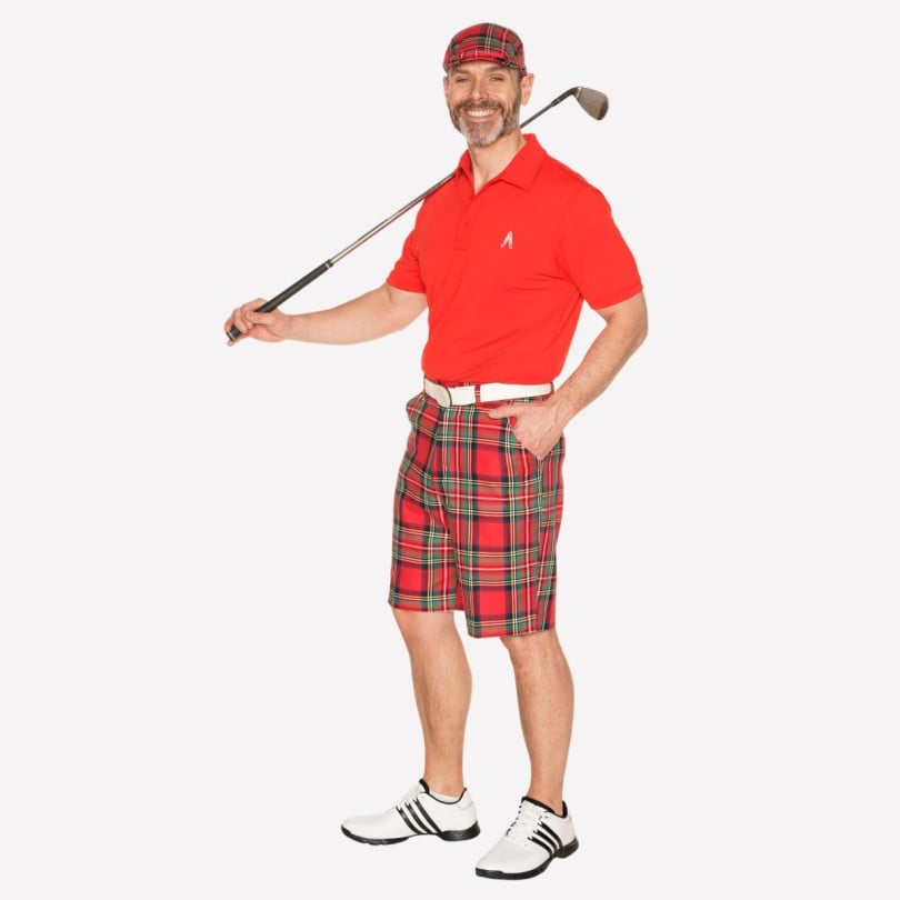 Royal & Awesome Stewart Tartan Golf Flat Cap