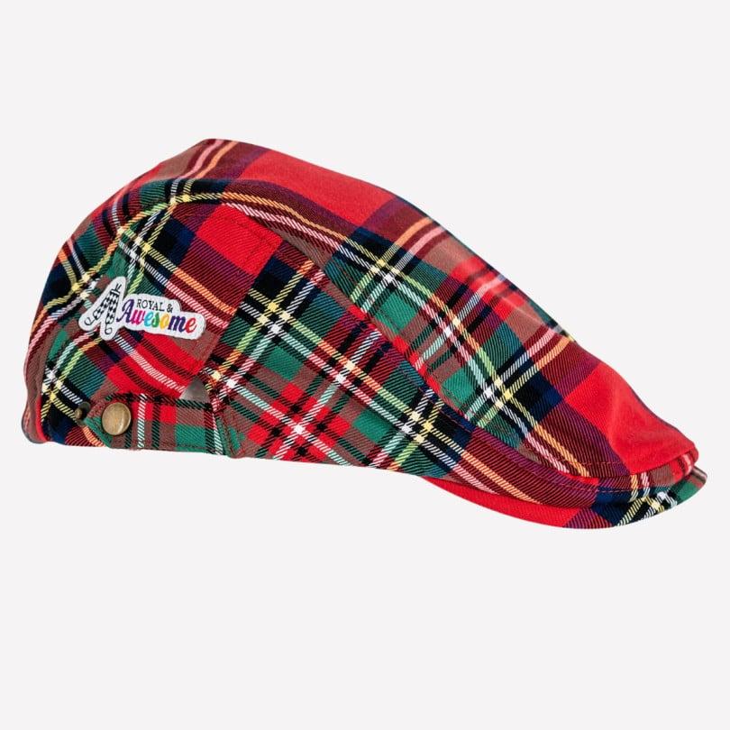 royal & awesome Stewart Tartan Golf Flat Cap