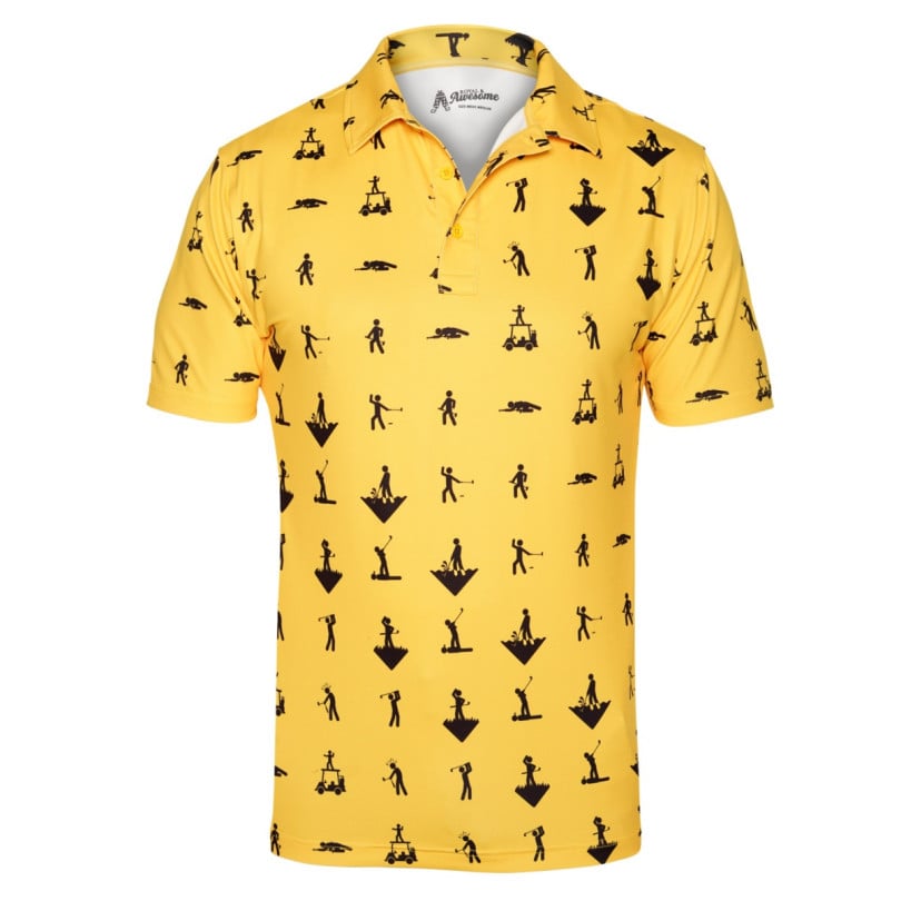 Royal & Awesome Stick Golfer Polo