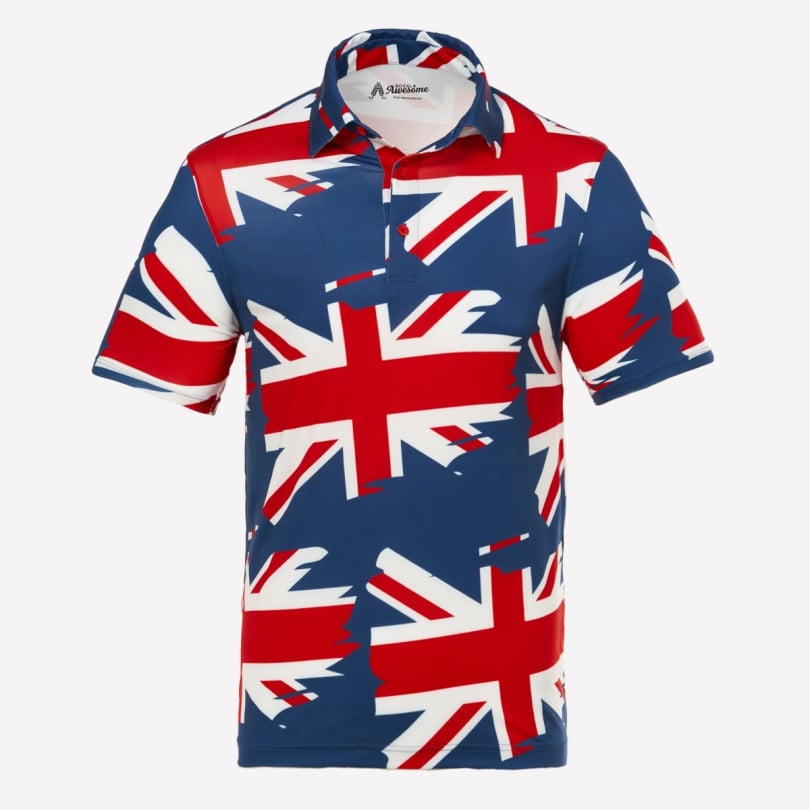 royal & awesome Union Jack Polo