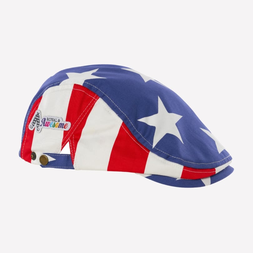 royal & awesome USA Flag Flat Cap