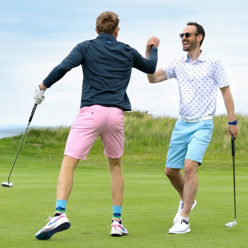 Royal & Awesome White And Blue Dots Polo