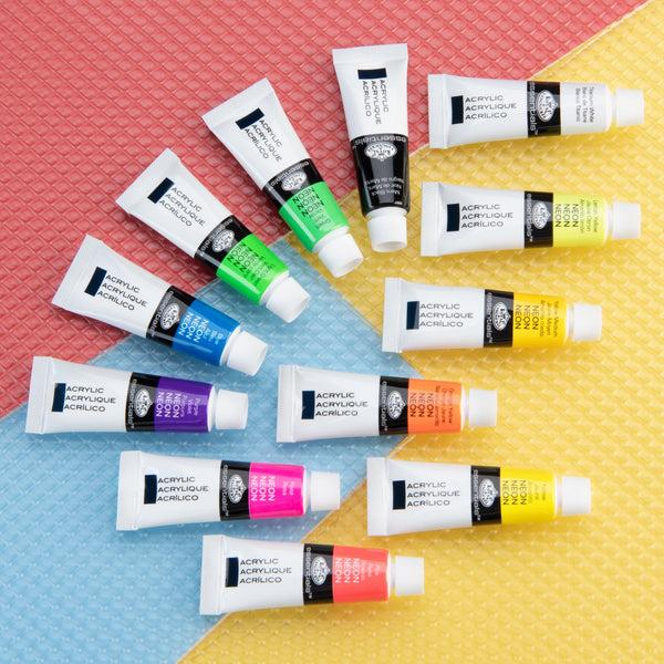 Royal And Langnickel ACRNEON-12 | Essentials™ 12pc Neon Acrylic Paint Pack