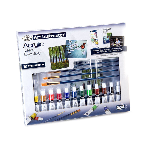 royal and langnickel AIS-104 | Wildlife + Nature Study Acrylic Art Set - 24pc