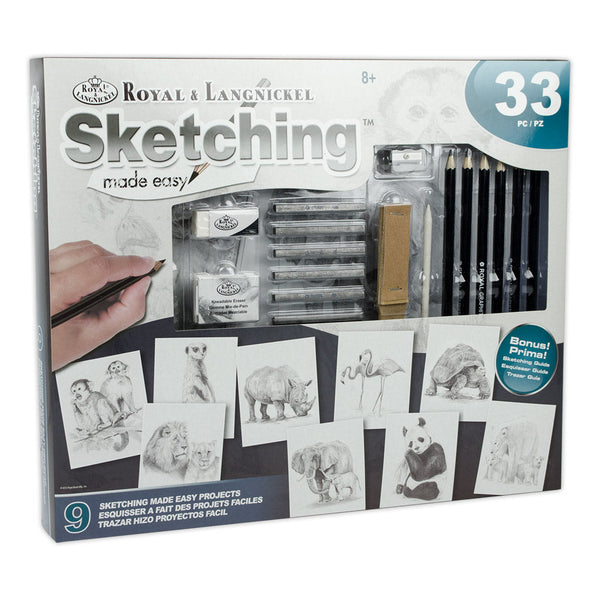 royal and langnickel AME-110 | Sketching Made Easy™ Box Set 33pc 8" x 10" 9 Project Box Set