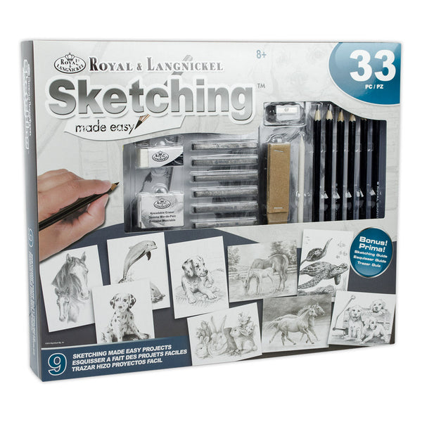 royal and langnickel AME-111 | Sketching Made Easy™ Box Set 33pc 8" x 10" 9 Project Box Set