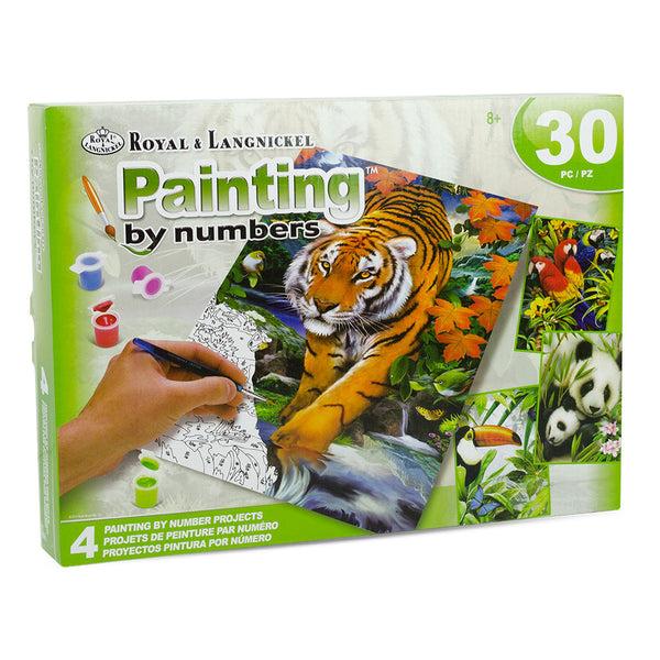 royal and langnickel AVS-PBN209 | Painting by numbers™ 30pc 8" x 10" Jungle 4 Project Box Set