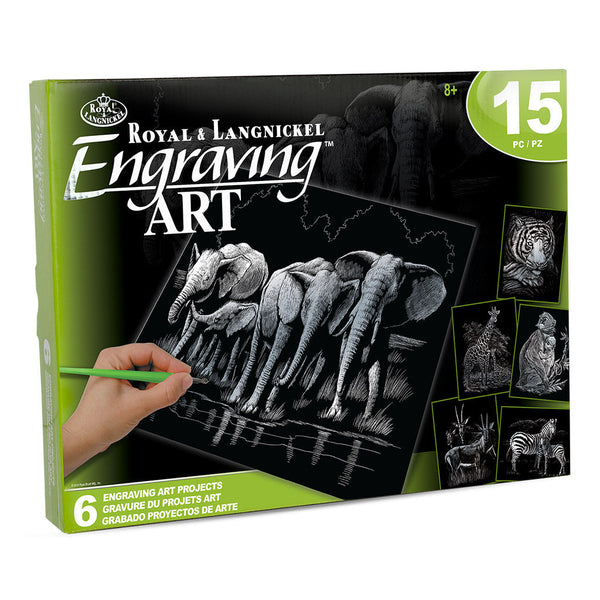 royal and langnickel AVS-SIL204 | Engraving Art™ 15pc 6 Project Silver Foil Box Set