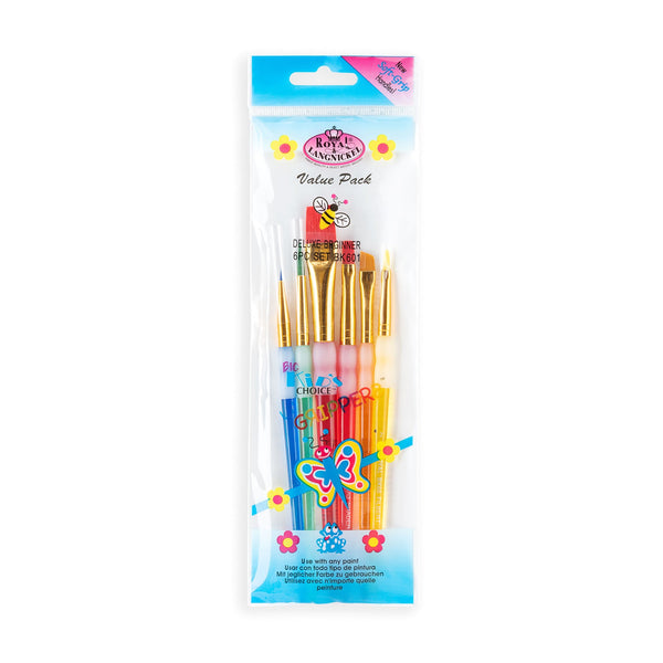 royal and langnickel BK601 | Big Kid's Choice™ 6pc Lil' Grippers™ Beginner Brush Set