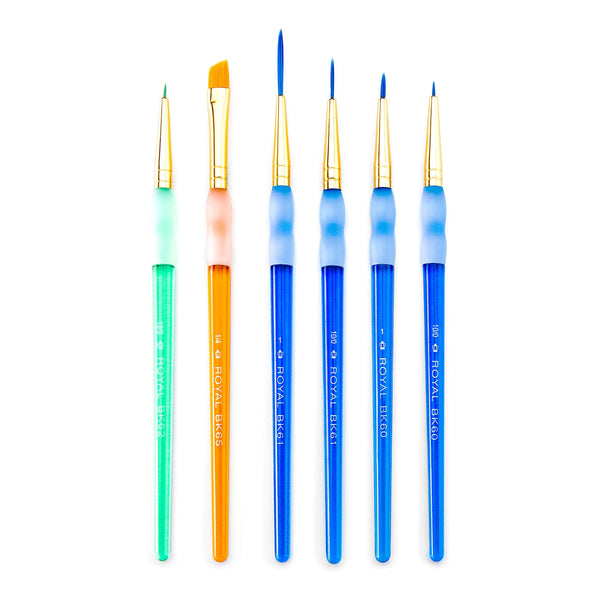 Royal And Langnickel BK603 | Big Kid's Choice™ 6pc Lil' Grippers Detail Brush Set