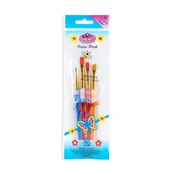 royal and langnickel BK607 | Big Kid's Choice™ Lil' Grippers™ 4pc Beginner Brush Set