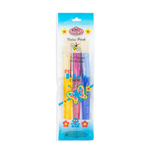 royal and langnickel BK617 | Big Kid's Choice™ 3pc Toddler Chubby Flat Brush Set