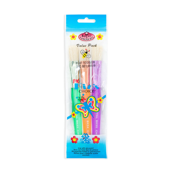 royal and langnickel BK619 | Big Kid's Choice™ 3pc Toddler Chubby Flat Brush Set
