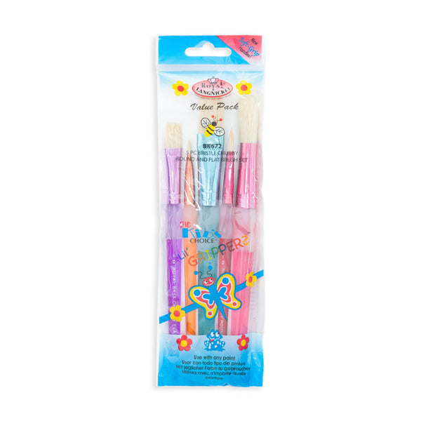 royal and langnickel BK672 | Big Kid's Choice™ 5pc Bristle Chubby/Variety Brush Set