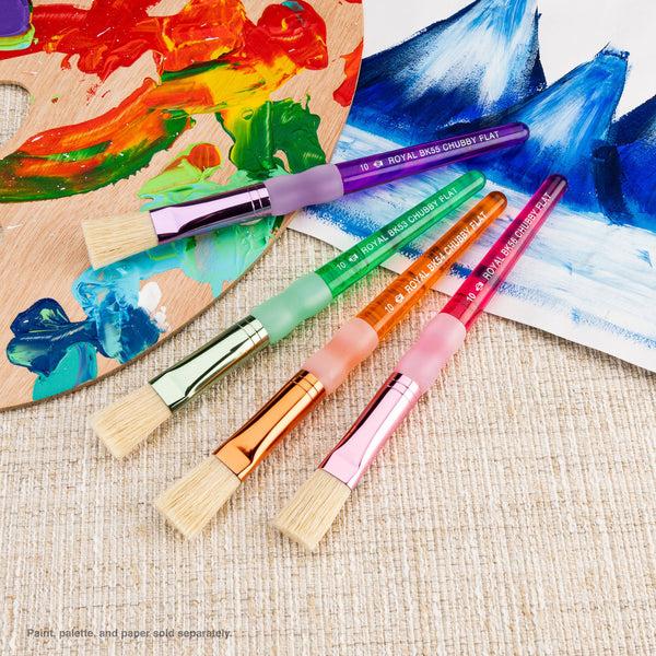 Royal And Langnickel BK674 | Big Kid's Choice™ Lil' Grippers™ 4pc Bristle Chubby Flat Brush Set