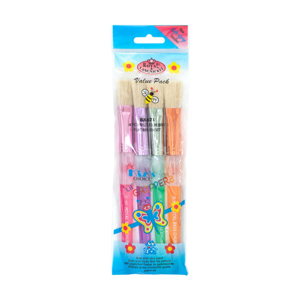 royal and langnickel BK674 | Big Kid's Choice™ Lil' Grippers™ 4pc Bristle Chubby Flat Brush Set