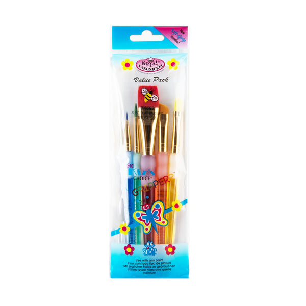 royal and langnickel BK682 | Big Kid's Choice™ 5pc Lil' Grippers™ Variety Brush Set
