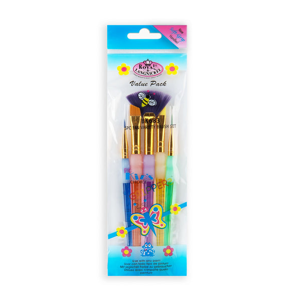 royal and langnickel BK683 | Big Kid's Choice™ 5pc Lil' Grippers™ Variety Brush Set