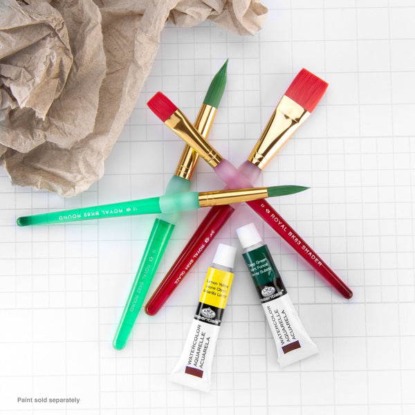 Royal And Langnickel BK684 | Big Kid's Choice™ 4pc Lil' Grippers™ Round/Flat Brush Set