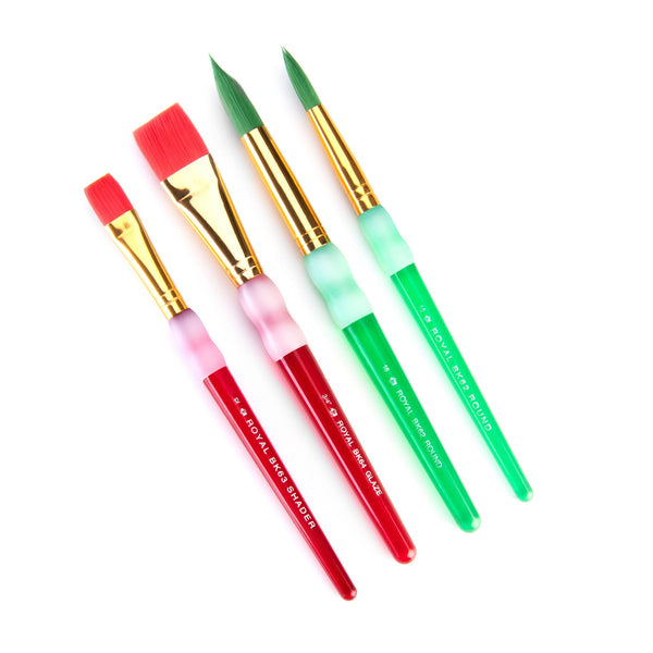 Royal And Langnickel BK684 | Big Kid's Choice™ 4pc Lil' Grippers™ Round/Flat Brush Set