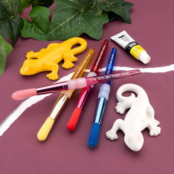 Royal And Langnickel BK688 | Big Kid's Choice™ Lil' Grippers™ 4pc Nylon Chubby Round Brush Set