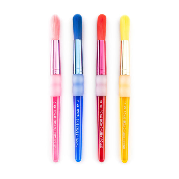 Royal And Langnickel BK688 | Big Kid's Choice™ Lil' Grippers™ 4pc Nylon Chubby Round Brush Set