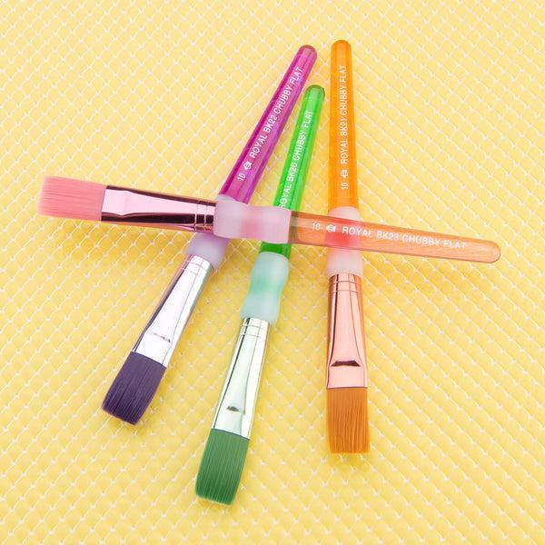 Royal And Langnickel BK689 | Big Kid's Choice™ Lil' Grippers™ 4pc Nylon Chubby Flat Brush Set