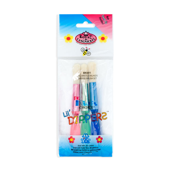 royal and langnickel BK691 | Big Kid's Choice™ 3pc Bristle Lil' Dippers™ Brush Set
