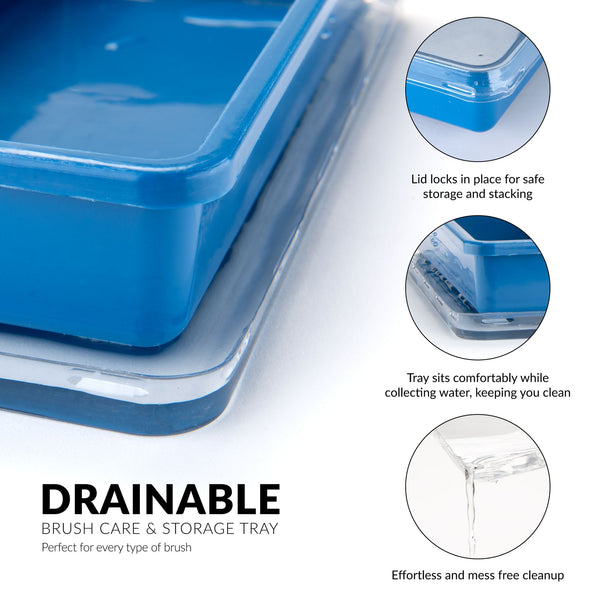 Royal And Langnickel BLBOX-BKCOMBO-72 | Big Kid's Choice™ Blue Box 72pc Round/Flat Brush Assortment With 18 Aqua-Flo™ Brush Pens