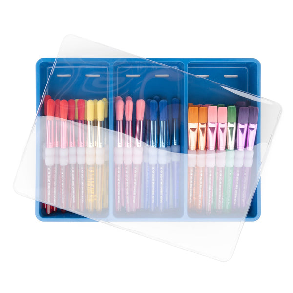 royal and langnickel BLBOX-BKNYLCOMBO-48 | Big Kid's Choice™ 48pc Chubby Nylon Round/Flat Brush Set