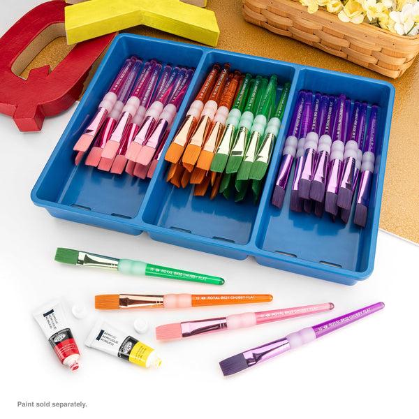 Royal And Langnickel BLBOX-BKNYLFLAT-48 | Big Kid's Choice™ 48pc Chubby Nylon Flat Brush Set