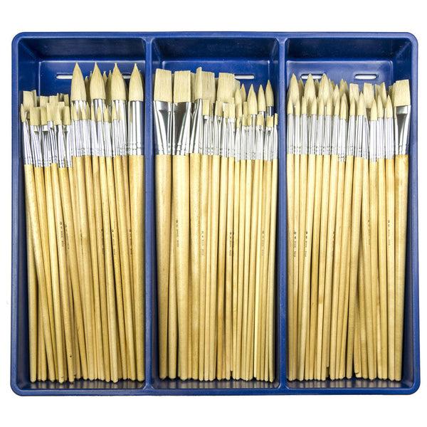 royal and langnickel BLBOX-BRISTLECOMBO-144 | 144pc Flat/Round Bristle Brush Display Box