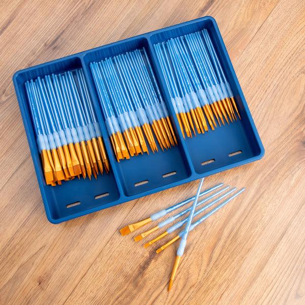 Royal And Langnickel BLBOX-CCCOMBO-72 | 72pc Crafter's Choice™ Round & Flat Brush Blue Box Set