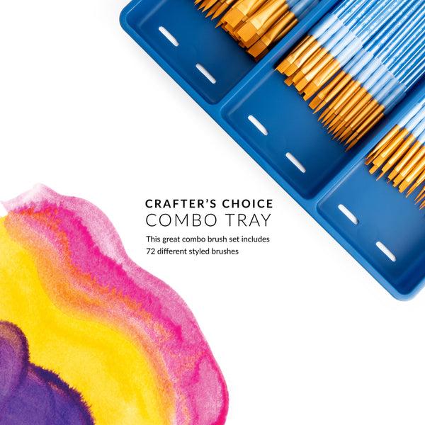 Royal And Langnickel BLBOX-CCCOMBO-72 | 72pc Crafter's Choice™ Round & Flat Brush Blue Box Set