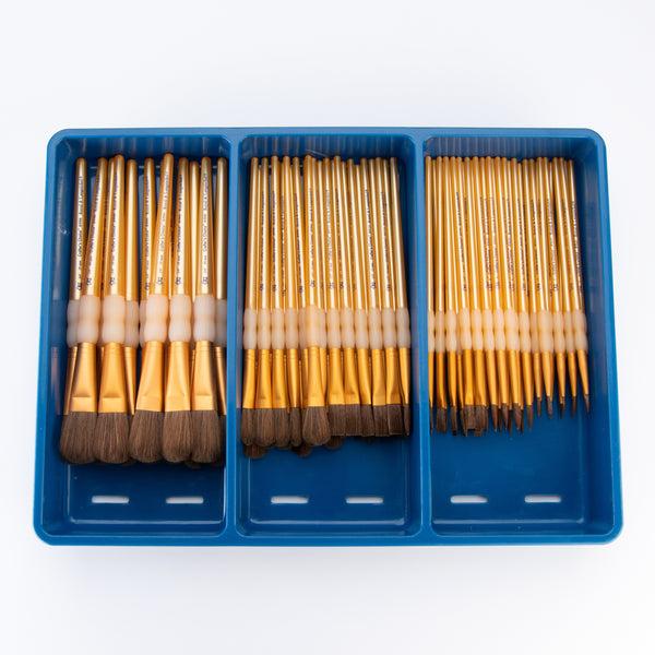 royal and langnickel BLBOX-CCNATURAL-72 | 72pc Crafter's Choice™ Natural Hair Brush Assorted Blue Box Set