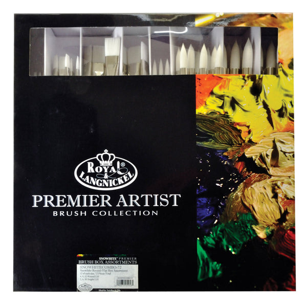 royal and langnickel BLBOX-SNOWWHITECOMBO-72 | Snowhite 72pc Round/Bright Artist Brush Box Assortment