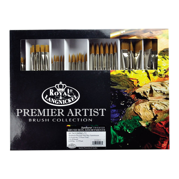 royal and langnickel BLBOX-SUNCOMBO-72 | Sunburst 72pc Variety Artist Brush Box Assortment