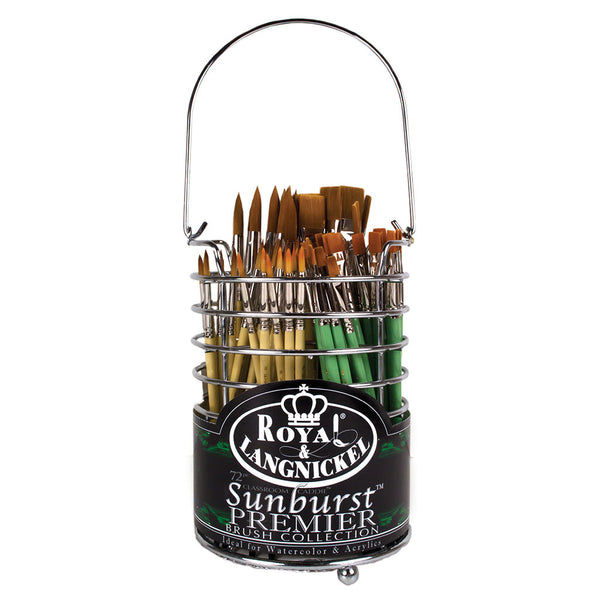 royal and langnickel CAD-SUN-72 | Sunburst™ 72pc Golden Taklon Brush Classroom Caddie