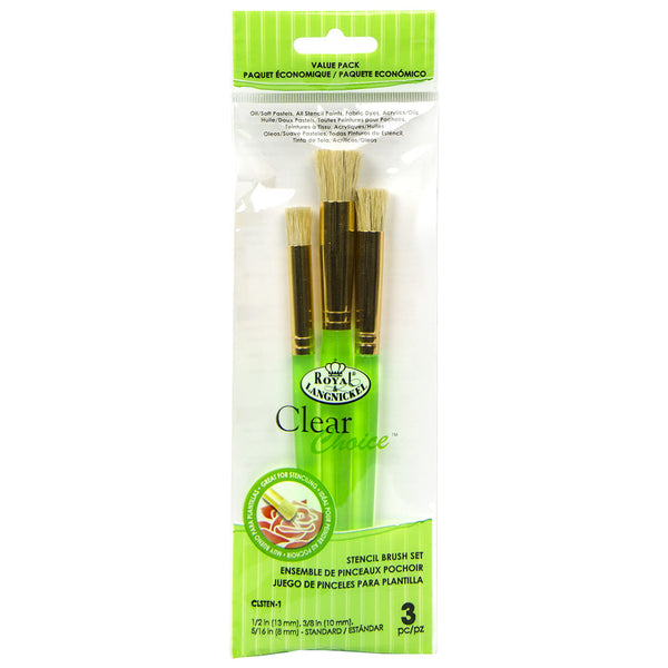 royal and langnickel CLSTEN-1 | Clear Choice™ 3pc Standard Stencil Brush Set