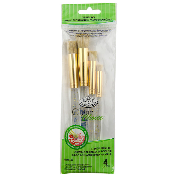 royal and langnickel CLSTEN-21 | Clear Choice™ 4pc Standard Stencil Brush Set