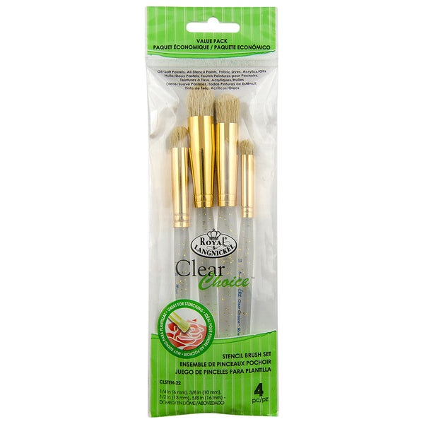 royal and langnickel CLSTEN-22 | Clear Choice™ 4pc Domed Stencil Brush Set