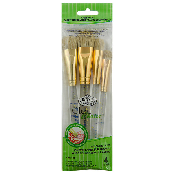 royal and langnickel CLSTEN-23 | Clear Choice™ 4pc Half Moon Stencil Brush Set