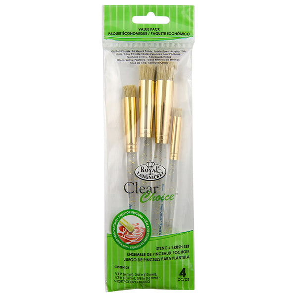 royal and langnickel CLSTEN-24 | Clear Choice™ 4pc Short Stencil Brush Set