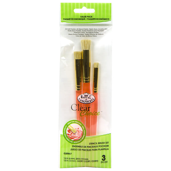 royal and langnickel CLSTEN-7 | Clear Choice™ 3pc Short Stencil Brush Set