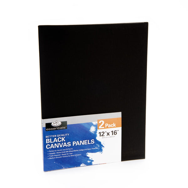 royal and langnickel CNVB-BLK1216-2 | 2pk 12 x 16 Black Canvas Panel Value Black