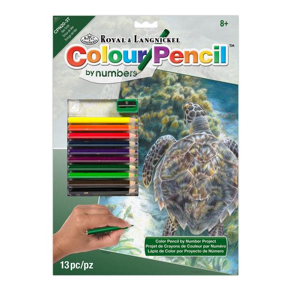 royal and langnickel CPN20 | Colour Pencil by numbers™ 13pc 8.75" x 11.75" Sea Turtle Project