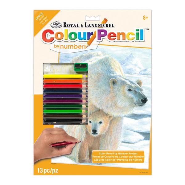 royal and langnickel CPN22 | Colour Pencil by numbers™ 13pc 8.75" x 11.75" Polar Love Project