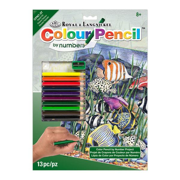 royal and langnickel CPN7 | Colour Pencil by numbers™ 13pc 8.75" x 11.75" Tropical Fish Project