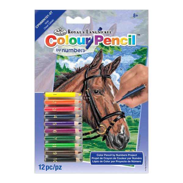 royal and langnickel CPNMIN-101 | Colour Pencil by numbers™ 12pc 5" x 7" Horse Project