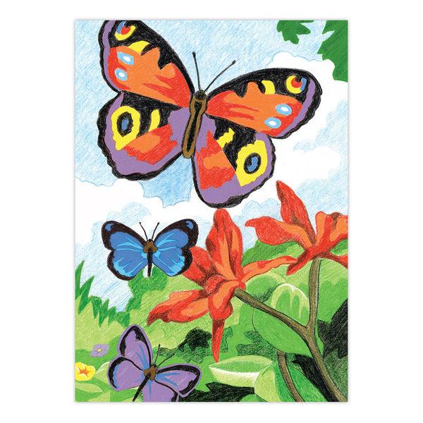 Royal And Langnickel CPNMIN-102 | Colour Pencil By Numbers™ 12pc 5" X 7" Bright Butterflies Project